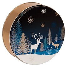 DELUXE NUTS ABOUT PECANS 3 LBS. PECAN HALVES IN CHRISTMAS TIN
